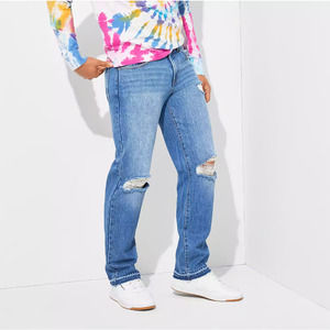 Arizona Mens Relaxed Straight Fit Jeans Color: Md Stone Destruct